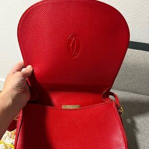 SOLD!!!Cartier, vintage crossbody authentic Must de Cartier, gros grain leather.